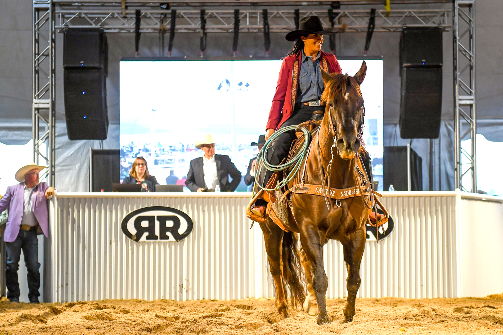 Sportin Roscoe, "South Point," in the sale ring at the 2022 Horse Sale at Rancho Rio